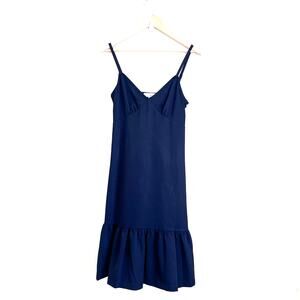 Michael‎ Kors Y2K Babydoll Ruffle Slip Dress Size S Black Minimalist Party LBD